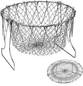 Panier à frites <span class=keywords><strong>pliable</strong></span> en acier inoxydable, filet pour frites et fruits, avec filtre et <span class=keywords><strong>passoire</strong></span> - Product Image 1