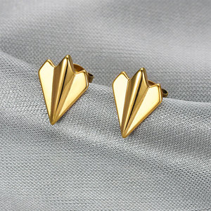 ต่างหูผู้หญิง14K 18K PVD ต่างหูแฟชั่นชุบทองทำจากสแตนเลส316L เครื่องบินออกแบบได้ตามต้องการ - Product Image 1