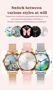 <span class=keywords><strong>Smartwatch</strong></span> T91 Ultra Compatto per Donne, Schermo AMOLED HD da 1,04 Pollici, Cassa in Metallo <span class=keywords><strong>Oro</strong></span> Rosa e Argento, Impermeabile, Tracker Fitness - Product Image 5