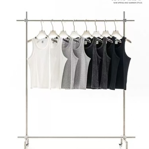 Camiseta sin mangas unisex extragrande de mezcla de algodón, de secado rápido, anti-bolitas, tejida, estilo urbano de verano - Product Image 1