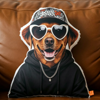 Coussins personnalisés avec portrait d'animal de compagnie, coussin en forme de photo, impression photo, peluche chat chien, décoration de la maison, cadeau
