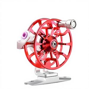 Moulinet de pêche sur glace droitier léger 50g, rapport 1:1, en alliage d'aluminium CNC creux avec guides en céramique, pour rivières et lacs - Product Image 2