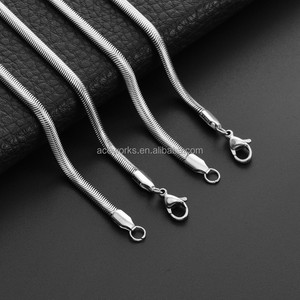 High Quality Soft Herringbone Flat Snake Chain Necklace - 18K Gold Plated Stainless Steel for Men and Women - Product Image 4