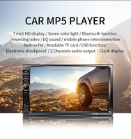 Présente une caméra d'image de recul écran de 7 pouces 12V radio haute puissance audio 2dinBT voiture lecteur mp5