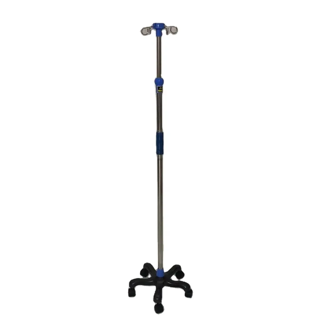 hospital 5 legs  mobile stainless steel  infusion  stand/IV  pole drip stand  pole