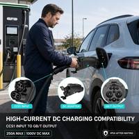 Adaptateur CCS1 vers GB/T 250A 1000V DC pour charge rapide de véhicules électriques, convertisseur de chargeur EV IP54 pour voitures électriques chinoises BYD NIO, Amérique du Nord, Mexique, États-Unis