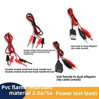 Sonde à double tête en U avec pince crocodile et câble de raccordement à fiche banane de 4 mm, isolation en PVC résistante à la chaleur