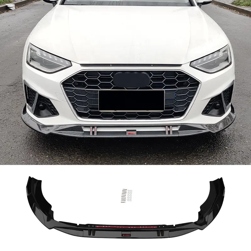 2020-2022 Abs 3-peces Koolstofvezel A4 Voorste Bult Lip Voor Audi A4 B9.5 S4 S Lijn Auto Voorbumper Lip Spoiler