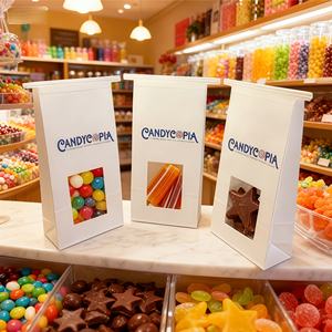 Bolsa de Papel Kraft para Alimentos con Logotipo Personalizado, Ventana Abrible, para Galletas, Palomitas, Chocolate, Dulces, Pan, con Cierre Metálico Curvo - Product Image 4