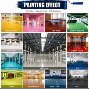 Factory Wholesale Water Based Medical Grade Commercial Cement Concrete Epoxy Resin Floor <b>Paint</b> Coating Brush Application - Product Image 5