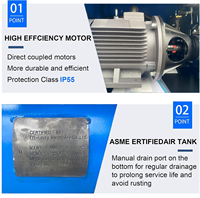 Compresseur d'air à vis portable de haute qualité en Chine, 7,5 kW/10 CV, moteur VSD, usage industriel