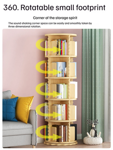Librería moderna Estantería de madera de rotación redonda simple 4/5 capas 1,2 m 1,5 m de altura Gris Blanco Rosa Azul Amarillo Muebles