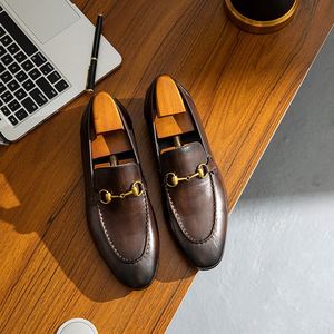 Zapatos Casuales de Diseño de Alta Gama, Cómodos y Duraderos, con Suela Plana, para Hombre, Estilo Slip-On, para Otoño, Oficina y Carrera - Product Image 1