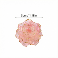 Accessoires en résine faits à la main DIY, motif noble, technique de goutte de colle, motif Rose Véritable Amour Lumineuse Luciole Dorée, pour cartes, 30mm, vente en gros