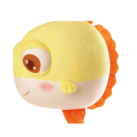 Gros peluche jaune poisson jouet avec de grands yeux doux peluche dessin animé poupées dessin animé Animal marin jeter oreiller
