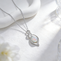 Collier en argent sterling S925 Moyu Jewelry, pendentif en argent avec pierre de naissance pour femme, collier en forme de larme, amour infini