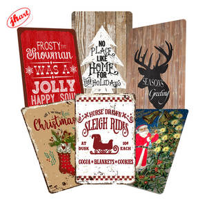 Carteles de Metal de Navidad, cartel Vintage de Papá Noel, letrero de estaño de 12 "x 14", placa de Metal Retro, decoración de pared de Navidad para el hogar - Product Image 2