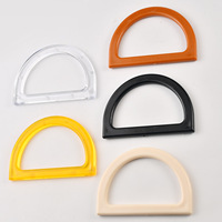 Poignées en résine en forme de D pour sacs en plastique – Accessoires écologiques transparents jaunes, oranges, noirs, blancs