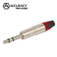 Precisión Pro Audio QT167RD Audio estéreo Cable de micrófono enchufe 6,35mm Jack conector con pasador de cobre goma Zinc aleación tuerca