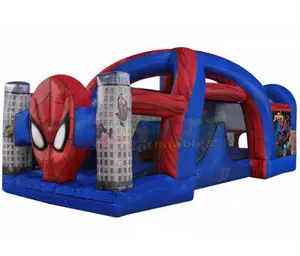 स्पाइडर मैन inflatable आउटडोर बाधा कोर्स वयस्क उछाल घर खेल का मैदान उछाल घर बाधा कोर्स