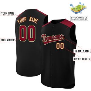 Camiseta de béisbol sin mangas personalizada, con botones, nombre y número personalizados, unisex, ropa deportiva que absorbe la humedad - Product Image 2