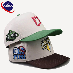 QZFSO Custom 3d Embroidered Logo Unisex Frame Gorras 5 Panel Curved Brim Bill Snapback <b>Hat</b> Waterproof 2-Tone Baseball Caps - Product Image 1