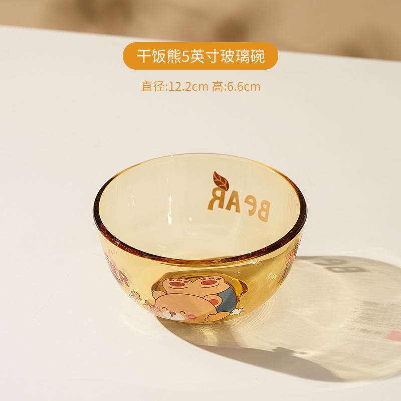 Bol en verre de 5 pouces pour le riz