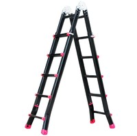 Échelle en aluminium pliable et télescopique multifonctionnelle à grandes charnières noires personnalisées EN 131