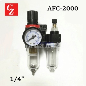 AFC2000 1/4" ตัวกรองแยกน้ำมันและน้ำสำหรับเครื่องพ่นสีแบบใช้ลม พร้อมวาล์วลดแรงดันลมและตัวควบคุมแรงดันลม - Product Image 2