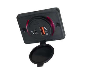 Enchufe de Carga USB para Barco, 12/24 Voltios, Impermeable, con Doble USB QC3.0 Tipo C PD3.0 20W, Certificado CE FCC - Product Image 1