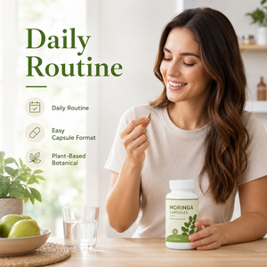 Complément alimentaire halal à base de plantes, extrait de feuilles de Moringa Oleifera, antioxydant, soutien immunitaire, certifié GMP, marque privée - Product Image 5