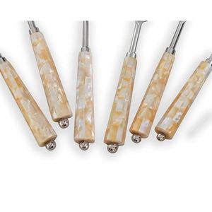 Stainless Steel Flatware <b>Set</b> With Metal Serving Utensils <b>Set</b> With MOP Handle in a <b>Gift</b> Box Silver Polished Cutlery - Product Image 3