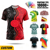 Kaos Lengan Pendek Pria Rajutan Khusus Poliester dengan Cetak Digital 3D Seluruh Bagian untuk Jersey Tim