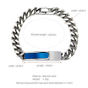 Anti Tarnished 316L Stainless Steel Fashion <b>Men's</b> Bracelet & <b>Bangle</b> 14K 18K Gold Plated Engravable Bracelet Blanks <b>For</b> <b>Men</b> - Product Image 6