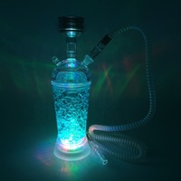 LOMINT Set de narguilé portable style tasse Shisha avec lumière LED Colorful Flash Nargile Plastic Chicha Acrylic Narguile Complete SH823