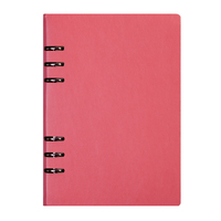 Couverture de tissu de toile de lin à couverture rigide personnalisée feuille mobile planificateur de reliure de budget rose journal 6 anneaux planificateur a5