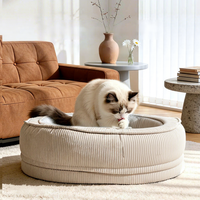 ULTRUST Nid rond pour chat amovible et lavable, chaleur hivernale, pour chiens et chats, lit pour animaux de compagnie toutes saisons