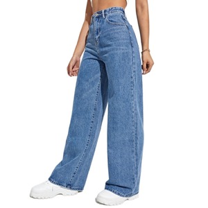 Fabricante de Ropa para Mujer, Venta Directa Transfronteriza, Jeans Retro de Cintura Alta y Pierna Recta, Tallas S-5XL, Jeans de <span class=keywords><strong>Talla</strong></span> Asiática para Mujer - Product Image 2