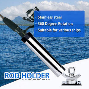 Accesorio de hardware marino Abrazadera de acero inoxidable en estante Soporte de caña de pescar ajustable de 360 grados - Product Image 2