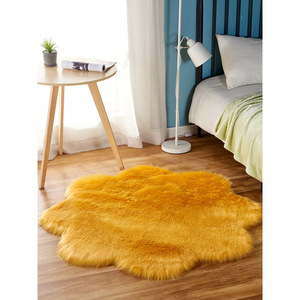 Tapis en peluche en forme de fleur de prunier bordeaux, nouveauté, couleur unie, en fibre acrylique, rembourré, pour la maison, la chambre et la salle de bain - Product Image 2