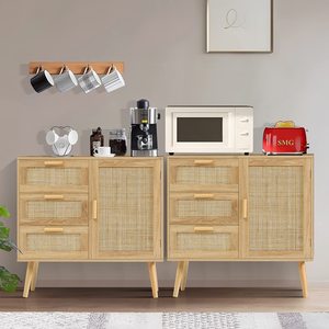 Cross-border e-commerce minimalist balcony rattan <b>storage</b> cabinet, Nordic style <b>sideboard</b>, tea cabinet, <b>storage</b> cabinet - Product Image 1