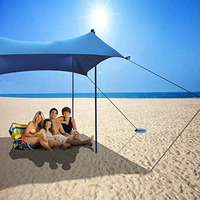 Tente de plage en Lycra, abri solaire avec sacs de sable 300x300cm pour le camping, la pêche, la randonnée, le jardin, la plage, le parc, l'été