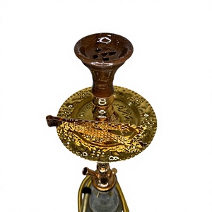 Chicha Khalil Maamoon - Narguilé complet en laiton massif, fabrication turque, 1 niveau, 30 pouces (76,2 cm) - Product Image 5