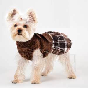 Abrigo Clásico de Franela para Perro con Borde a Cuadros, OEM, Cálido para Invierno, para Yorkshire/Chihuahua, MOQ 200, Color/Logotipo Personalizado - Product Image 4