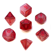 Dés de jeu de luxe en acrylique transparent moulé, bicolores, multiformes, à sept grains, flottants, multi-faces et multi-chiffres