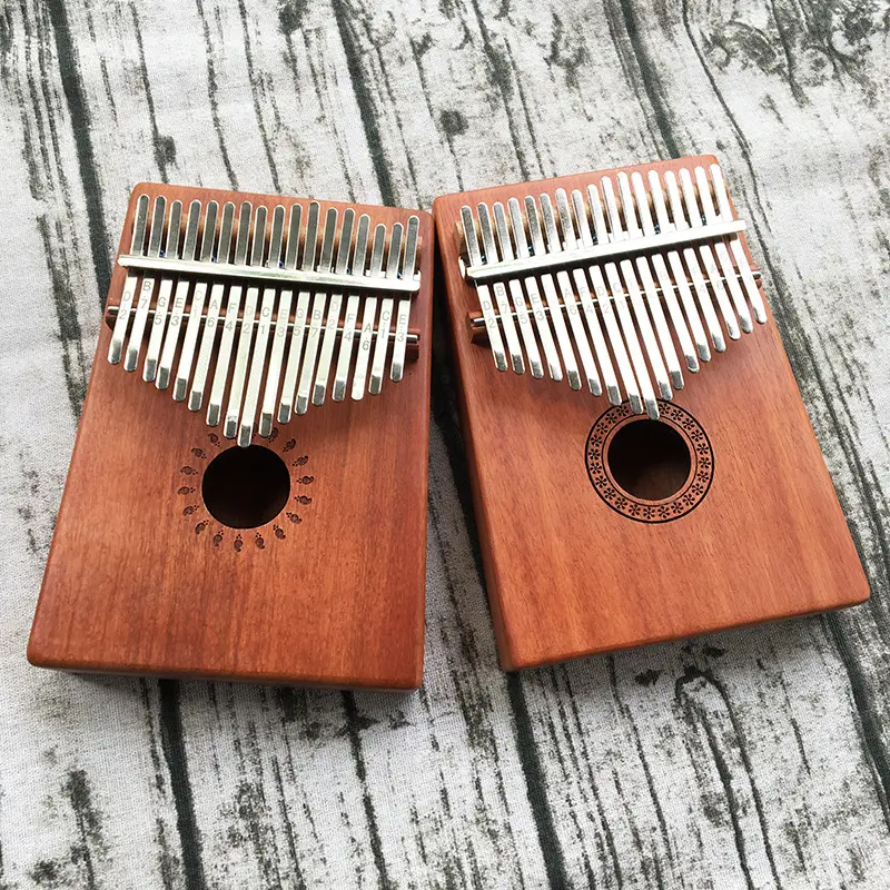 Paisen sanza mbira musical instrument finger piano mini 17key solid mahogany calimba 17 key kalimba thumb piano set for sale