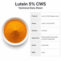 CHBIO Factory Bulk Herbal Extract Lutein 5% CWS Powder HPLC Tagetes Erecta Marigold E161b Natural Yellow Beverage Candy Bakery