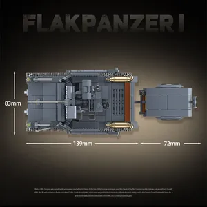 Flakpanzer I seconde guerre mondiale 100299 modèle militaire réservoir blocs de construction briques jouets éducation avec <span class=keywords><strong>3</strong></span> Mini Action cadeaux de noël - Product Image 5