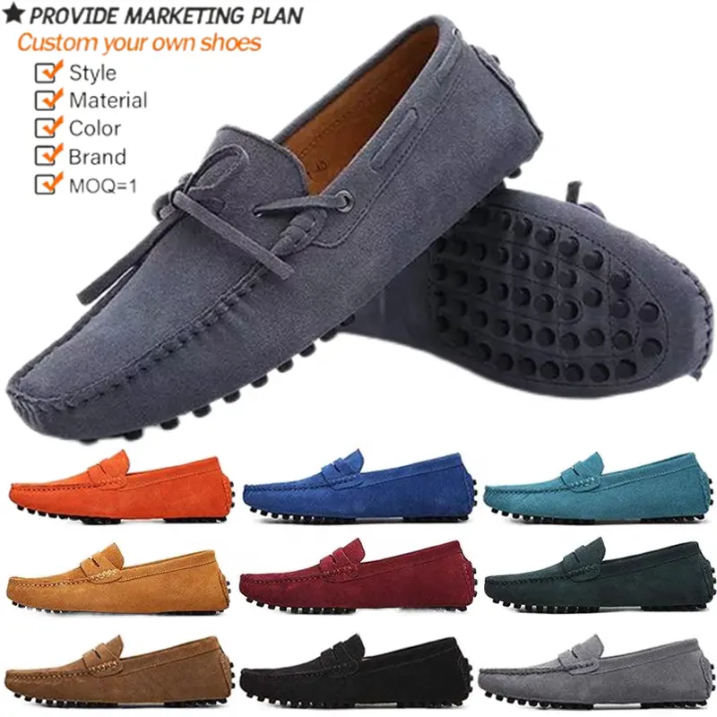 Mocassin Men Shoes Loafers Cow Suede Leather Office Shoes Tassel Loafer Shoes Antique Earthy Dress Suede Loafers For Men
