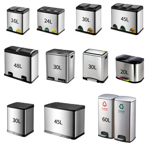 GREENSIDE, <span class=keywords><strong>cubo</strong></span> de <span class=keywords><strong>basura</strong></span> de doble barril <span class=keywords><strong>con</strong></span> tapa de <span class=keywords><strong>Pedal</strong></span> de acero inoxidable de 30 <span class=keywords><strong>litros</strong></span>, <span class=keywords><strong>cubo</strong></span> de <span class=keywords><strong>basura</strong></span> ecológico para cocina y baño para uso doméstico - Product Image 2